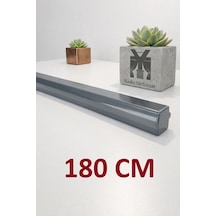 Antrasit Dekoratif Ray Alüminyum 2 Kanallı Dekoratif Metal Perde Kornişi Antrasit180cm - 855867284 Antrasit180cm
