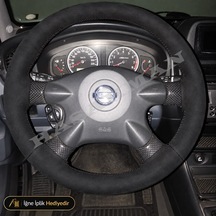 Nissan Primera P12 Dikme Direksiyon Kılıfı Alcantara Süet Monza Black Tekna-visia-tuşlu 2002-2007 Siyah