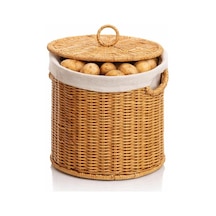 Mien Rattan Kapaklı Sepet Küçük Boy 21x20 Cm Çok Renkli