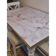 Kalın Pvc Masa Koruyucu 1.2 Mm Mika Örtü, 70 Ve 80 Cm En, Mermer Desen 32pvc1.2.mermer15 Çok Renkli