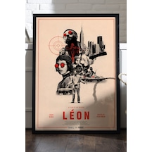 Leon Siyah Ahşap Çerçeveli Poster, Film Duvar Tablosu