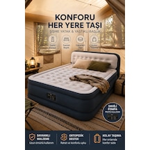 Kendi Kendine Şişen Çift Kişilik Queen Başlıklı 64448 Bej