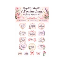 Motivasyon Sticker Seti 4 A5 Sayfa, 81 Adet Defter Süsleme Çok Renkli