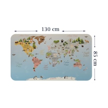 Eğitici Dünya Haritası Dünya Atlası Çocuk Ve Bebek Odası Duvar Sticker-85x130-3824 Çok Renkli