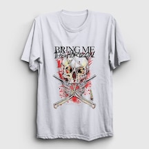 Presmono Unisex Gun Bring Me The Horizon T-shirt Beyaz
