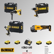 Dewalt DCH133NT + DCD805NT + DCF887NT + DCG408N 4 Adet 5 Amper Akü + Şarj Aleti Set