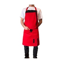 Czn Model 2 Renkli Boyundan Askılı Mutfak,garson,barista Önlüğü Kırmızı