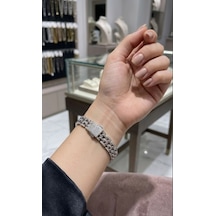 Xupıng Zirkon Taşlı Kilit Detaylı Bileklik 9659 Gümüş