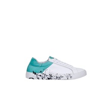 01WS3211 Bueno Shoes Beyaz Yeşil Deri Kadın Spor Ayakkabı