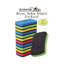Yazı Tahta Silgisi Eva 12 Adet Beyaz Yazı Tahtası Silgisi Kaliteli Keçe Uçlu Eva Okul Sınıf Ofis Kuru Silgi Çok Renkli