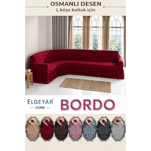 Jakarli L Köşe Koltuk Örtüsü ,koltuk Kılıfı Şal Desen 350cm Bordo - 635454676 Bordo