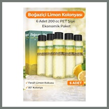 Bezos Boğaziçi Limon Kolonyası 200 Cc Pet Şişe 6 Adet 80 Ferahlatıcı Limon Kokulu Kolonya Ekonomik Paket Mmbz