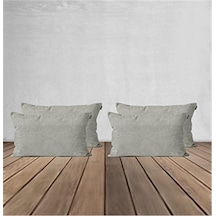 4'lü Kadife Dokulu Kırlent Kılıfı Taş-1895 - Taş