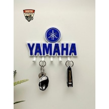 3d Yamaha Logolu Motosiklet Duvar Anahtarlığı - 5 Askılı Dekoratif Motorcu Askısı - 15 Cm