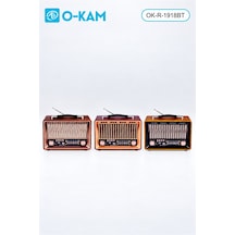 O-kam Ok-1918bt Bluetooth Şarjlı Retro Radyo Fm/am/sw Usb/tf