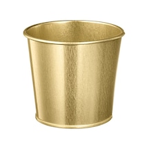 Daıdaı Galvanizli Çelik Saksı - Gold Pirinç Rengi - 9 Cm