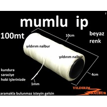 Mumlu İp Beyaz Renk 100mt Hobi Tipi
