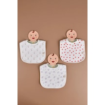 E&f Store Kız Bebek 3'lü Sıvı Geçirmez Mama Önlüğü Seti - Model 2 Çok Renkli
