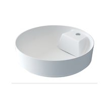Slım Daire Tezgahüstü Lavabo 48x48 Beyaz