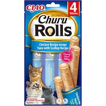 Inaba Churu Rolls Kedi Ödül Kurabiyeleri,%88 Nemli, Zindeliklı Atıştırmalıklar, Tavuk, Ton Balığı Ve Deniz Tar