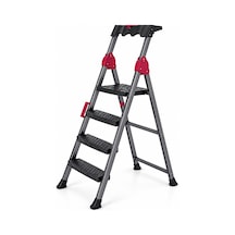 3+1 Basamaklı Metal Merdiven - 150 Kg Taşıma Kapasiteli 1 Adet