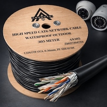 An305 Cat6 Ftp Outdoor Dış Mekan Ip Kamera Kablosu 305 Metre Pe Ceket Folyolu Poe İnternet Kablosu