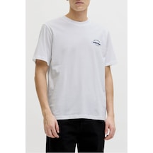 Jack & Jones Erkek T Shirt 12288113 Beyaz Beyaz