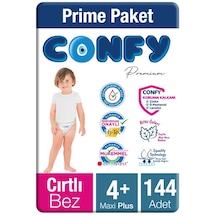 Confy Premium Bebek Bezi 4 Numara Maxi Plus 9 - 16 Kg 144 Adet