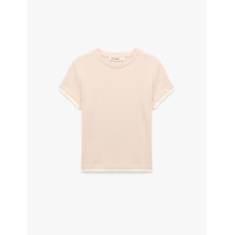 Koton Regular Fit Bisiklet Yaka Modal Karışımlı Kısa Kollu Tişört Pembe 7wal10182ık Gül