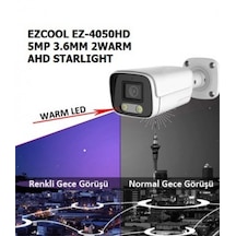 Ezcool Ez-4050hd 5mp 3.6mm Lens 2 Warm Ahd Bullet Kamera Starlıght