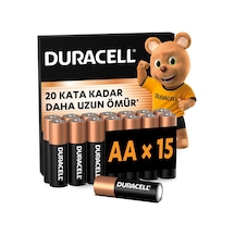 Duracell Basıc Aa Alkalin Kalem Pil 15'li Paket 1,5v