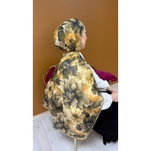 Mimiyum Garden Desen Organik Soft Şal- Sarı Toprak Çok Renkli