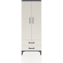Arges Dolap 2 Raflı 2 Çekmeceli Tek Askılı 60x30x163 Antrasit-aytaşı Antrasit