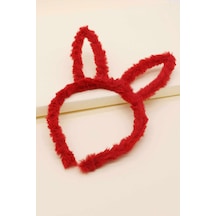 Kırmızı Renkli Tavşan Kulak Peluş Taç Saç Tokası 2485910