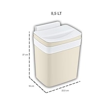 Soft Askılı Çöp Kutusu 8,5 Lt Beyaz 10l Siyah