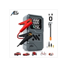 Ally 4 İn1 Jump Starter Lastik Sisirme Pompası Ve Powerbank Özellikli Starter Akü Takviye Seti