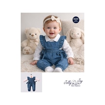My Baby Kumsal Joy Joy Gömlekli Uzun Kollu Fırfırlı Yazlık Kot Şort Tulum 8255 Lacivert Lacivert