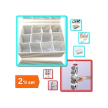 12 Bölmeli Pratik Çekmece Düzenleyici + Dolap İçi Asılabilir Çorap Düzenleyici - 2li Set F6y0r4 Belirtilmemiş