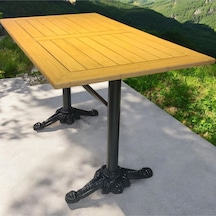 Cafe Masa Bambu Ahşap Yemek Masası 120 X 70 Aslan Ayak Naturel