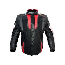 Forte Gt 2001077 Simurg Deri Full Koruma Mevsimlik Motosiklet Montu Kırmızı - Siyah