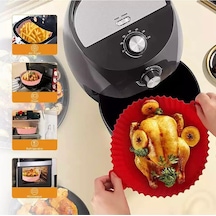 Fritöz Airfryer Silikon Pişirme Tepsisi Kullanımlık Sepet Mikro Dalga Fırın Için Uygun Silikon Pembe Diğer