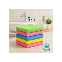 Mikrofiber Temizlik Bezi - 5 Adet - 40x40 Cm Yüksek Emicilik Renkli Çok Amaçlı Bez Diğer