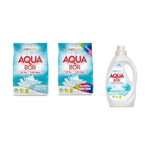 Aquabor Doğal Mineralli 4 Kg Beyaz + 4 Kg Renkliler + Sıvı Beyaz 3 Lü Set