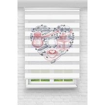 Perdeoutlet38 Baskılı Renkli Kalpli Kahve Dijital Baskılı Zebra Perde-cocuk Odası-stor Perde Model:pz-785 Çok Renkli