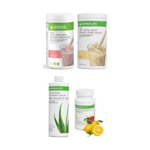 Herbalife 1 Ahududu Ve Beyaz Çikolotalı Shake +1 Fındıklı + 1 Aloe + 1 Limon 50gr Çay.