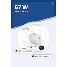 Şarj Aleti 67 W Hızlı Adaptör Usb Type C Kablolu Set Telefon Uyum