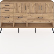 Arges Konsol 3 Raflı 5 Çekmeceli 3 Kapaklı 176x30x99 Çam-çam Atlas Çam - Atlas Çam