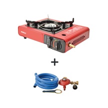 Nurgaz Portatif Ocak Kırmızı + Hortum Dedantör Set Kırmızı