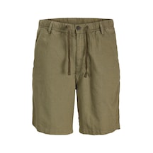 Jack & Jones Pants Stüdio Jpstjaıden Pamuk Ve Keten Karışımlı Jogger Short Erkek Short 12292332 Koyu Haki