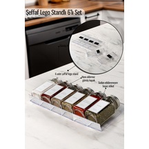 6'lı Şeffaf-lego Standlı Cam Baharatlık Seti Gümüş Kapaklı Beyaz Etiketli Baharatlık-mh03slvr06 Beyaz - Şeffaf 6'lı Şeffaf-lego Standlı Cam Baharatlık Seti Gümüş Kapaklı Beyaz Etiketli Baharatlık-mh03slvr06 Beyaz - Şeffaf